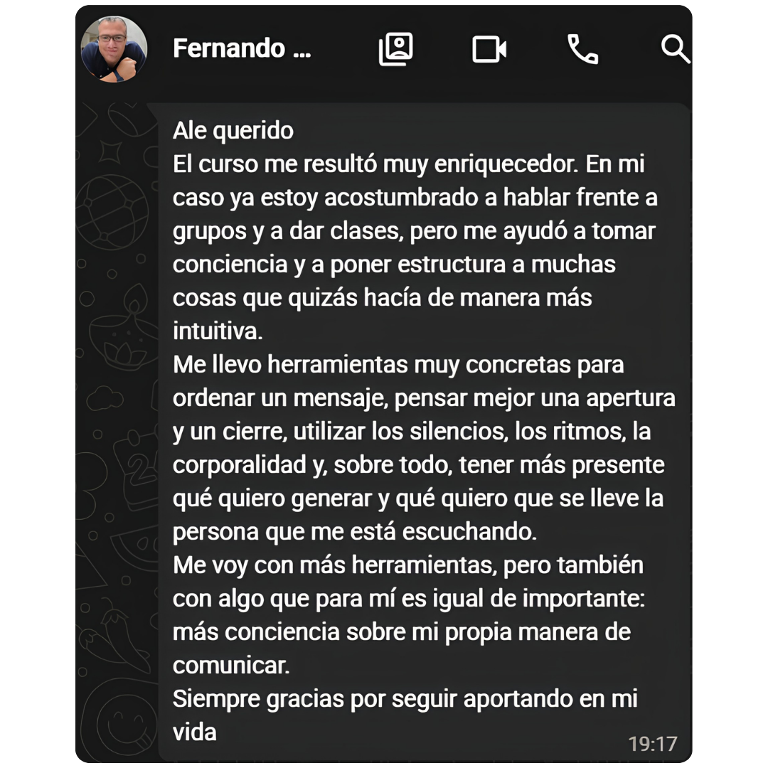 Testimonio de alumno del curso de oratoria - Fernando